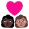 Couple with Heart- Woman- Woman- Dark Skin Tone- Medium Skin Tone emoji on Microsoft